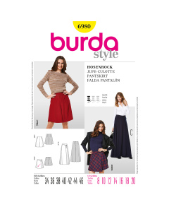Burda patroon 6980 rok. Maat: 34-46 - STUK