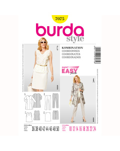 Burda patroon 7075 combinatie. Maat: 36-50 - STUK