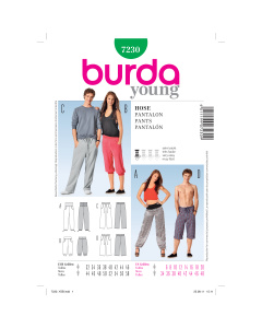 Burda patroon 7230 broek. Maat: 32-46 / 44-58 - STUK