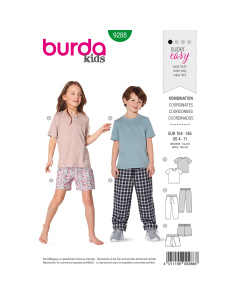 Burda patroon 9288 shirt. Maat: 104-146 - STUK