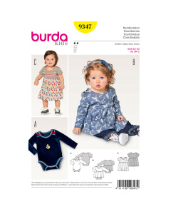 Burda patroon 9347 combinatie. Maat: 62-92 - STUK