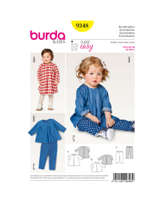 Burda patroon 9348 combinatie. Maat: 68-98 - STUK