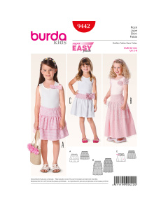 Burda patroon 9442 rok. Maat: 92-134 - STUK