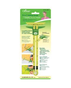 Clover 9506 Sliding Gauge 5 in 1; schuifmaat ontworpen door Nancy Zieman - Kaart