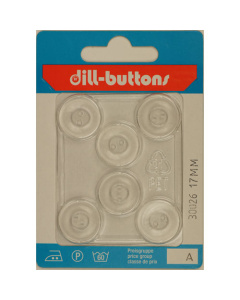 Dill 007.30026 Transparante knopen 2 gaats 17 mm - Kaart