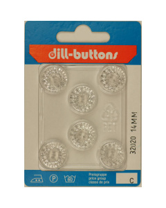 Dill 007.32020 Transparante knopen 2 gaats 14 mm - Kaart