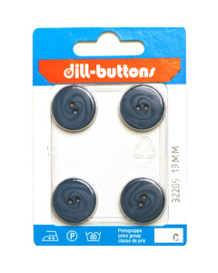 Dill 007.32205 Unigekleurde knopen 2 gaats 19 mm - Kaart