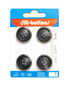 Dill 007.33014 Gemeleerde blazer knopen 4 gaats 20 mm - Kaart