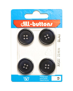 Dill 007.33022 Unigekleurde knopen 4 gaats 20 mm - Kaart
