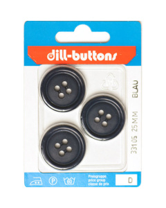Dill 007.33105 Unigekleurde knopen 4 gaats 25 mm - Kaart
