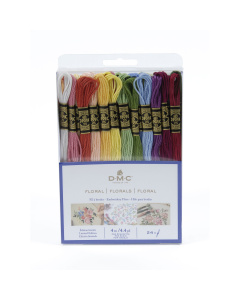 DMC 117FPE12FLO Mouline splijtzijde set Florals, 12 kleuren van 4 meter - PAKKET