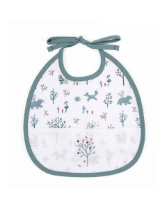 DMC RS2689 Bedrukte Slabbetje 3 maanden Turquoise 22x25cm - STUK