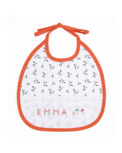 DMC RS2690 Bedrukte Slabbetje 3 maanden oranje 22x25cm - STUK