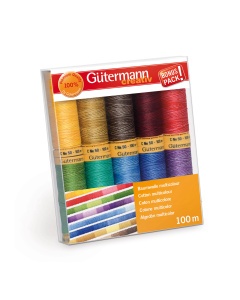 Gütermann 731149 Naaigarenset 10 conen katoen naaigaren multikleuren - STUK