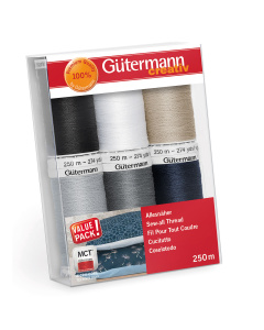 Gütermann 734000 Naaigarenset met 6 conen allesnaaigaren 250 meter - Kleur 1