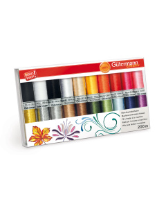 Gütermann 734005 Machineborduurgarenset 20 conen Rayon/Metallic/Bobbin - Kleur 1