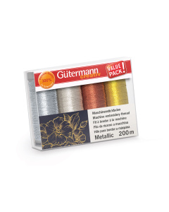 Gütermann 734485 Naaigarenset met 4 conen metallic garen 200 meter - Kleur 1