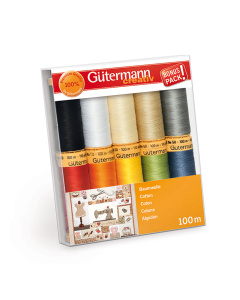 Gütermann 734521 Naaigarenset met 10 conen katoen naaigaren 100 meter - Kleur 1