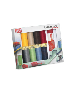Gütermann 734567 Naaigarenset met 10 conen allesnaaigaren + lijmstift - SET