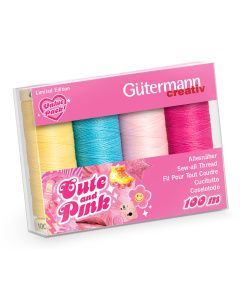 Gutermann 713323 Naaigarenset Cute and Pink met 4 conen Allesnaaigaren 100 meter - Kleur 1