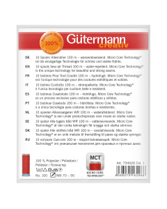 Gutermann 734026 Naaigarenset water afstotend, 10 conen van 100 mtr in een set.  - STUK
