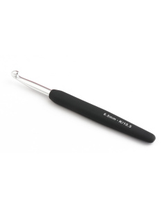 Knitpro 30887 Haaknaald aluminium 6,50 mm met zwart soft greep - Kaart