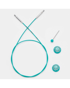 Knitpro 36614 Mindful Blauwgroene kabel 56cm om verwisselbare breinaalden 80cm te maken - Kaart