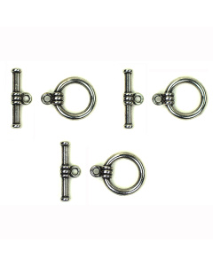 Kumihimo 045.1008 T- sluiting platinum - 3 stuks - Kaart