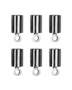 Kumihimo 045.1011 Eindkap sluiting platinum 3mm - 6 stuks - Kaart