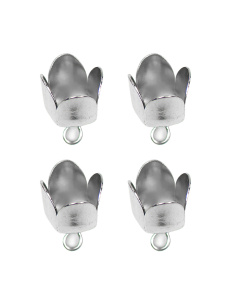 Kumihimo 045.1015  Eindkap sluiting platinum 13mm - 4 stuks - Kaart