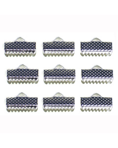 Kumihimo 045.1016 Eindklem platinum 13x6mm - 9 stuks - Kaart