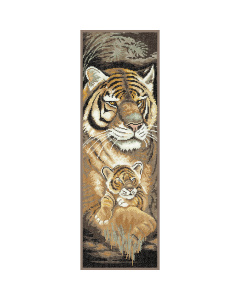 Lanarte PN-0008227 Borduurpakket telpatroon Tijger met jong  ca. 17 x 50 cm - STUK