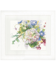 Lanarte PN-0151018 Borduurpakket telpatroon Hortensia  ca. 40 x 33 cm - STUK