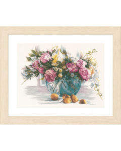Lanarte PN-0162299 Borduurpakket telpatroon Stilleven van bloemen ca. 53 x 38 cm - STUK