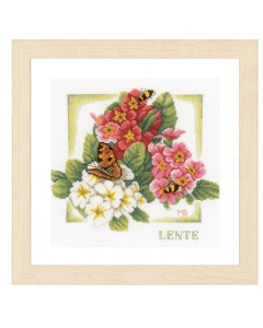 Lanarte PN-0162302 Borduurpakket telpatroon Lente  ca. 25 x 25 cm - STUK