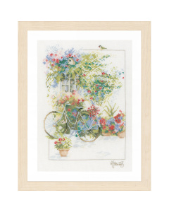 Lanarte PN-0168447 Borduurpakket telpatroon Bloemengevel  ca. 29 x 39 cm - STUK