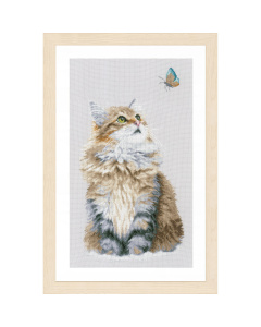 Lanarte PN-0171041 Borduurpakket telpatroon Boskat ca. 25 x 42 cm - STUK