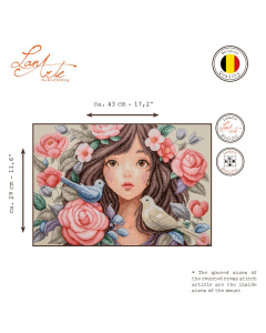 Lanarte PN-0213974 Telpakket kit Omringd door rozen en duiven 43x29cm - STUK
