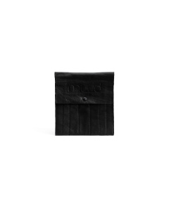 MUUD Oslo. Handgemaakt leren etuit voor sokkennaalden en verwisselbare breinaalden 22x19cm - kleur Black