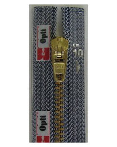 Opti 1993 M40 antiek goud metalen rits 4 mm niet deelbaar 22 cm. - Kleur 3010