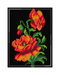 Orchidea 2991F Stramien voorbedrukt Red Poppies 18 x 24 cm - STUK