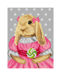 Orchidea 3081F Stramien voorbedrukt Bunnypink 18 x 24 cm - STUK