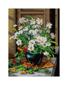 Orchidea 3105J Stramien voorbedrukt bloemen - STUK