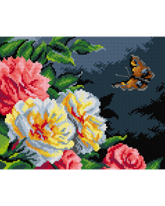 Orchidea 3127H Stramien voorbedrukt Rozen & Butt 24 x 30 cm - STUK