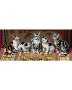 Orchidea 3136Q Stramien voorbedrukt Familie van de kat - STUK