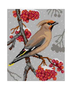 Orchidea 3158H Stramien voorbedrukt Waxwing 24 x 30 cm - STUK
