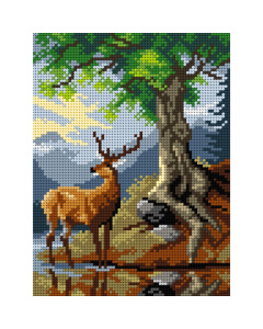 Orchidea 3173F Stramien voorbedrukt Een Stag 18 x 24 cm - STUK