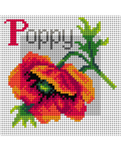 Orchidea 3191D Stramien voorbedrukt poppy 15 x 15 cm - STUK