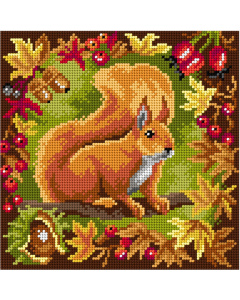 Orchidea 3250H Stramien voorbedrukt RedSquirrel 24 x 24 cm - STUK