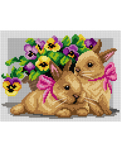 Orchidea 3270F Stramien voorbedrukt Konijn 18 x 24 cm - STUK